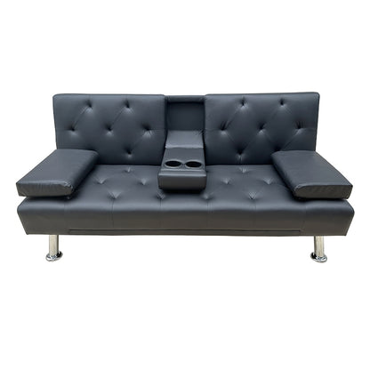 REST BLACK PU ΚΑΝΑΠΕΣ-ΚΡΕΒΑΤΙ 168x88x79