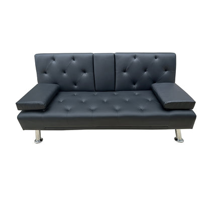 REST BLACK PU ΚΑΝΑΠΕΣ-ΚΡΕΒΑΤΙ 168x88x79