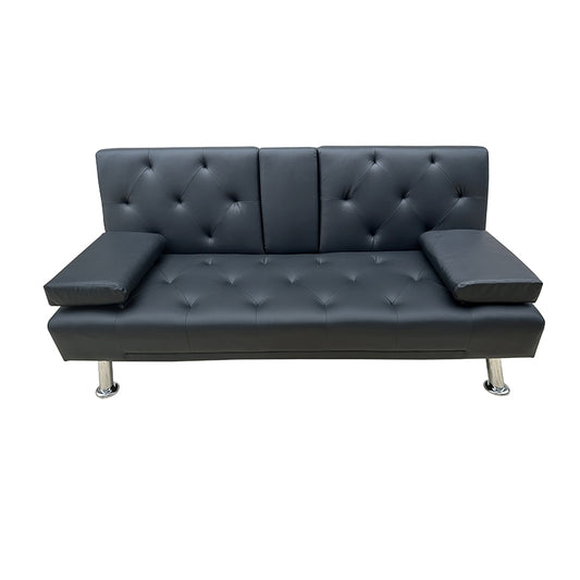 REST BLACK PU ΚΑΝΑΠΕΣ-ΚΡΕΒΑΤΙ 168x88x79