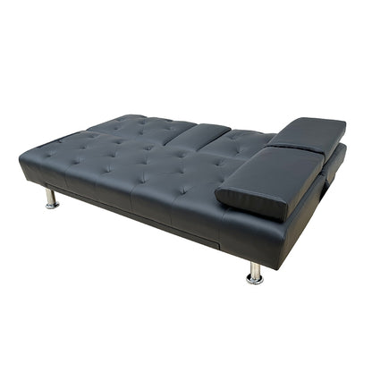 REST BLACK PU ΚΑΝΑΠΕΣ-ΚΡΕΒΑΤΙ 168x88x79