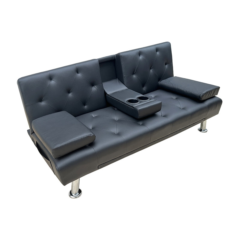 REST BLACK PU ΚΑΝΑΠΕΣ-ΚΡΕΒΑΤΙ 168x88x79