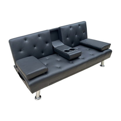 REST BLACK PU ΚΑΝΑΠΕΣ-ΚΡΕΒΑΤΙ 168x88x79