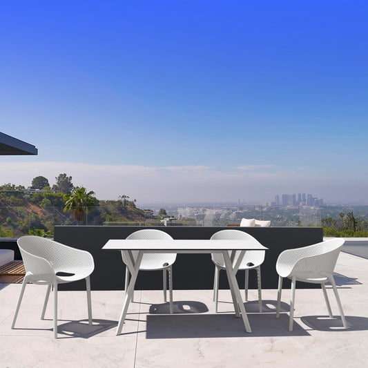 Σετ Τραπεζαρίας 5 Τμχ Max-Sky Pro White 140x80x74