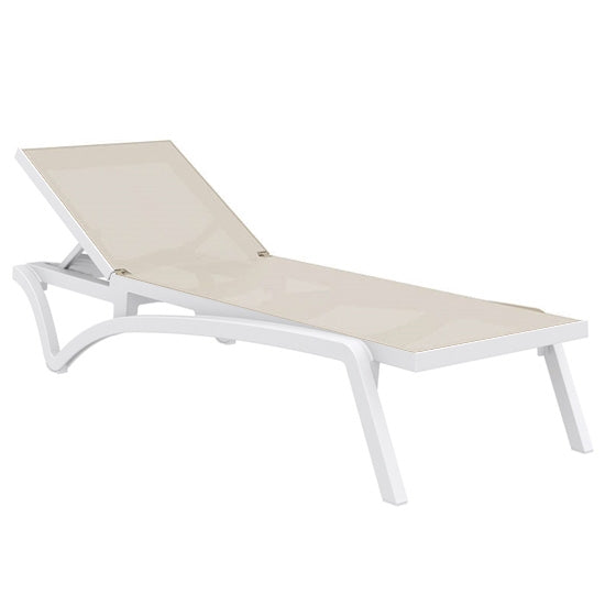 PACIFIC ΞΑΠΛΩΣΤΡΑ WHITE/TAUPE ΠΟΛ/ΝΙΟΥ 193x68x35