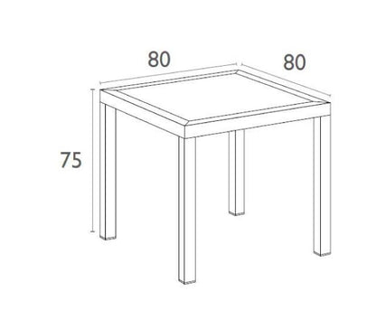 ORLANDO BROWN DINING TABLE 80x80x75