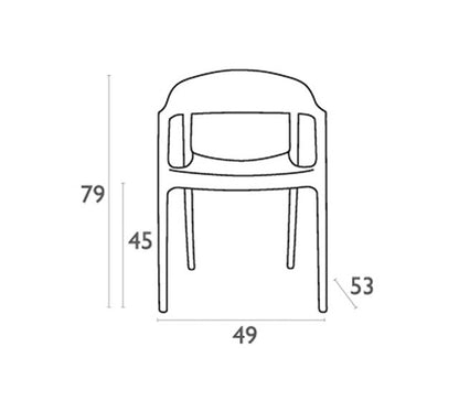 CARMEN WHITE/CLEAR ARMCHAIR 49x53x79