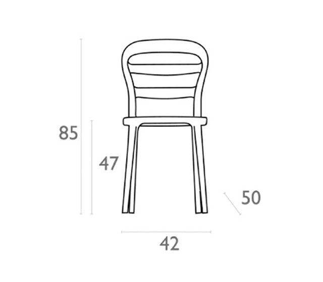 BIBI BLACK/CLEAR TRANSP. CHAIR 42x50x85
