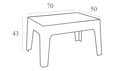 BOX WHITE TPAΠEZI ΠΟΛ/ΝΙΟΥ 70x50x43