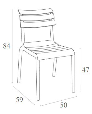 HELEN WHITE POLYPROPYLENE CHAIR 50x59x84