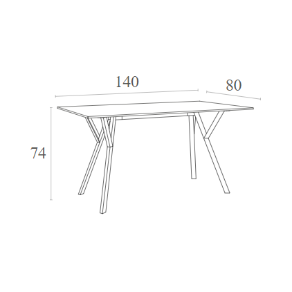 MAX ΤΡΑΠΕΖΙ WHITE LAMINATE 12mm 140x80x74
