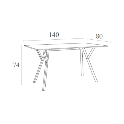 MAX ΤΡΑΠΕΖΙ BLACK LAMINATE 12mm 140x80x74