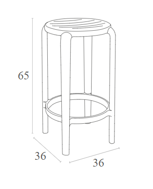 TOM ΣΚΑΜΠΟ WHITE ΠΟΛ/ΝΙΟΥ 36x36x65