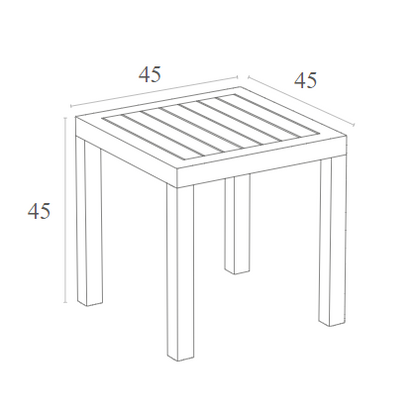 OCEAN WHITE ΤΡΑΠΕΖΙ ΠΟΛ/ΝΙΟΥ 45x45x45