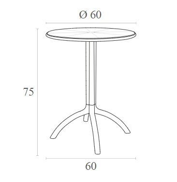 OCTOPUS TAUPE POLYPROPYLENE TABLE Ø60x75