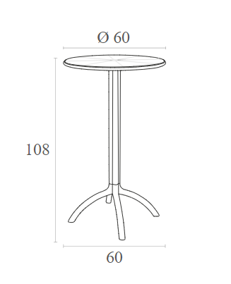 OCTOPUS BAR DARK GRAY POLYETHYLENE Φ60x108