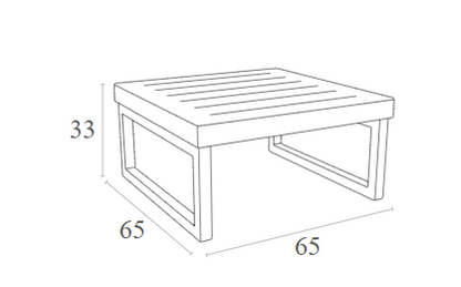 MYKONOS TABLE WHITE POL/NIUM 65x65x33