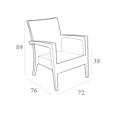 MIAMI DARK GREY ΠΟΛΥΘΡΟΝΑ ΠΟΛ/ΝΙΟΥ 72x76x89