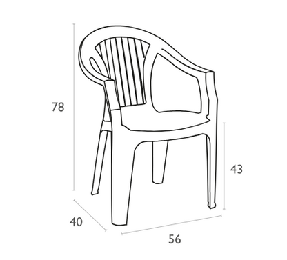 LOLA GREEN ARMCHAIR 56x40x78