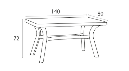 ROMA ΠΡΑΣΙΝΟ ΤΡΑΠΕΖΙ 140x80x72