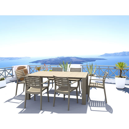 Σετ Τραπεζαρίας 7 Τμχ Vegas-Artemis Taupe 100x180/220x75