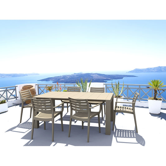 Σετ Τραπεζαρίας 7 Τμχ Vegas-Artemis Taupe 100x180/220x75