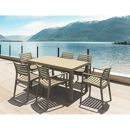Σετ Τραπεζαρίας 7 Τμχ Ares-Artemis Taupe 140x80x75