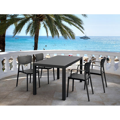 Σετ Τραπεζαρίας 5 Τμχ Ares-Loft Black 140x80x75