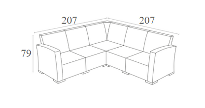 MONACO BROWN ΓΩΝΙΑ ΜΕ ΜΑΞΙΛΑΡΙ ΠΟΛ/ΝΙΟΥ 207x207x79