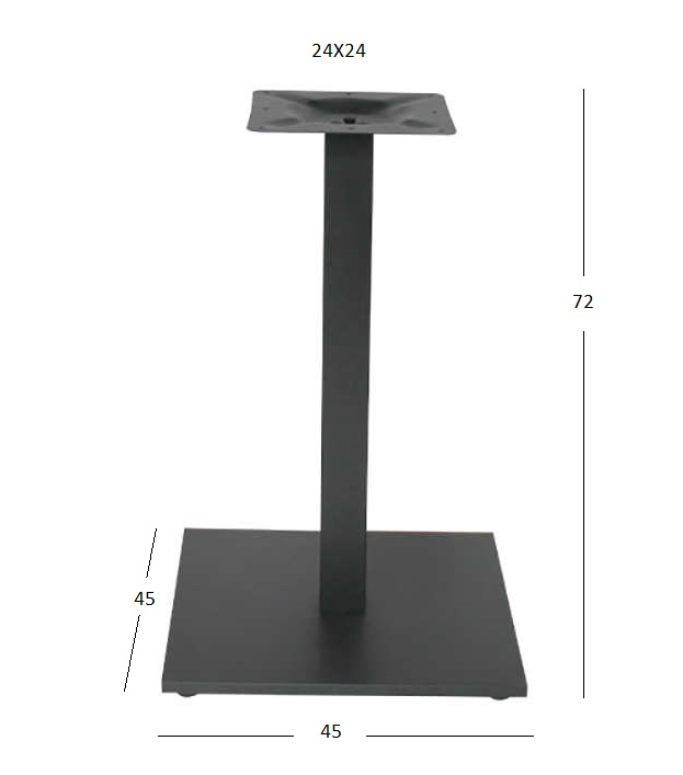 FLAT PROMO ΜΑΥΡΗ (Π/Ρ) ΒΑΣΗ ΜΕΤΑΛΛΙΚΗ ΜΕ ΡΕΓ/ΡΟΥΣ 45x45x72