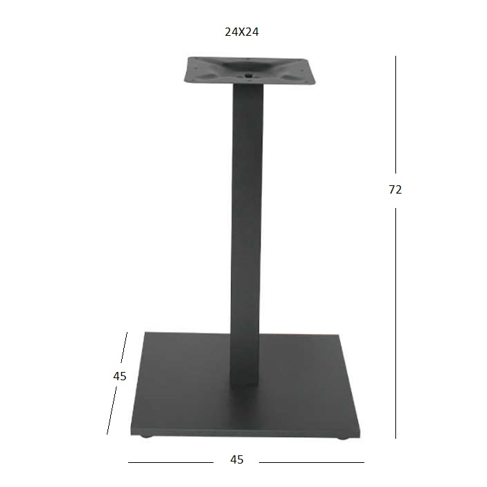 FLAT PROMO ΜΑΥΡΗ (Π/Ρ) ΒΑΣΗ ΜΕΤΑΛΛΙΚΗ ΜΕ ΡΕΓ/ΡΟΥΣ 45x45x72
