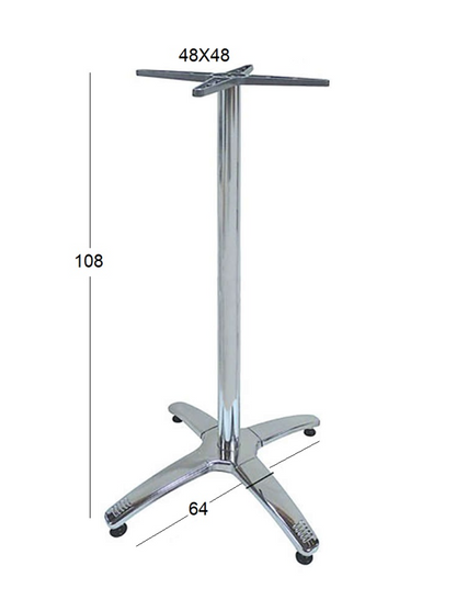 ROMAN 4-NIGHT (S/R) TALL ALUMINUM/INOX BASE WITH ADJUSTABLE LEGS 64x64x108
