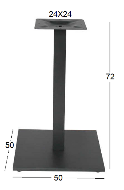 FLAT PROMO (Π/Ρ) ΒΑΣΗ ΜΕΤΑΛΛΙΚΗ ΜΕ ΡΕΓ/ΡΟΥΣ ΜΑΥΡΗ 50x50x72