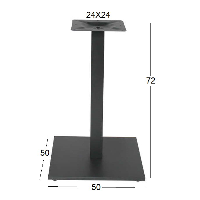FLAT PROMO (Π/Ρ) ΒΑΣΗ ΜΕΤΑΛΛΙΚΗ ΜΕ ΡΕΓ/ΡΟΥΣ ΜΑΥΡΗ 50x50x72