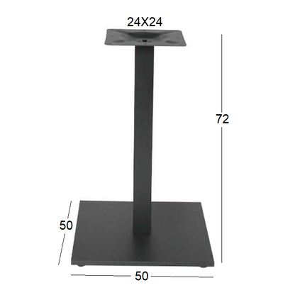 FLAT PROMO (Π/Ρ) ΒΑΣΗ ΜΕΤΑΛΛΙΚΗ ΜΕ ΡΕΓ/ΡΟΥΣ ΜΑΥΡΗ 50x50x72