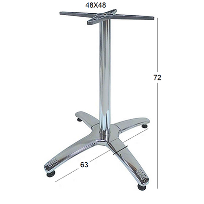ROMAN 4ΝΥΧΗ (Σ/Ρ) ΒΑΣΗ ΑΛΟΥΜ./INOX ΜΕ ΡΕΓ/ΡΟΥΣ 63x63x72