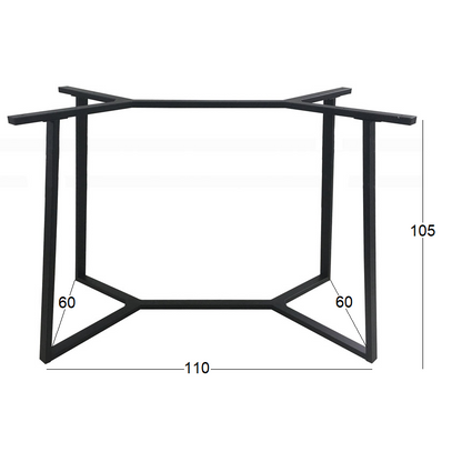 BISTRO ΨΗΛΗ ΒΑΣΗ ΜΕΤΑΛΛΙΚΗ ΜΕ ΡΕΓ/ΡΟΥΣ ΜΑΥΡΗ 110x60x105