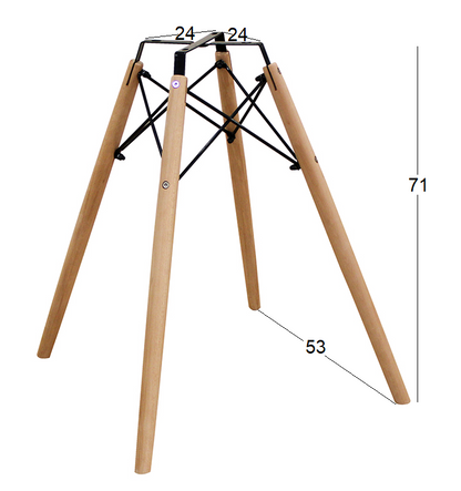 RANDY ΒΑΣΗ ΤΡΑΠΕΖΙΟΥ ΞΥΛΟ-ΜΕΤΑΛΛΟ 53x53x71