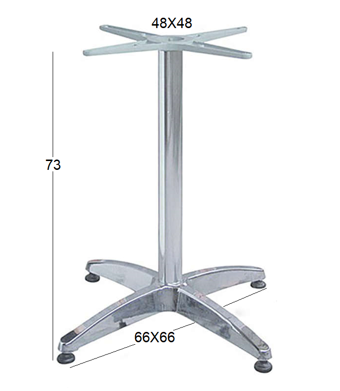 RINA 4-LEG (S/R) ALUMINIUM BASE WITH ADJUSTERS 66x66x73