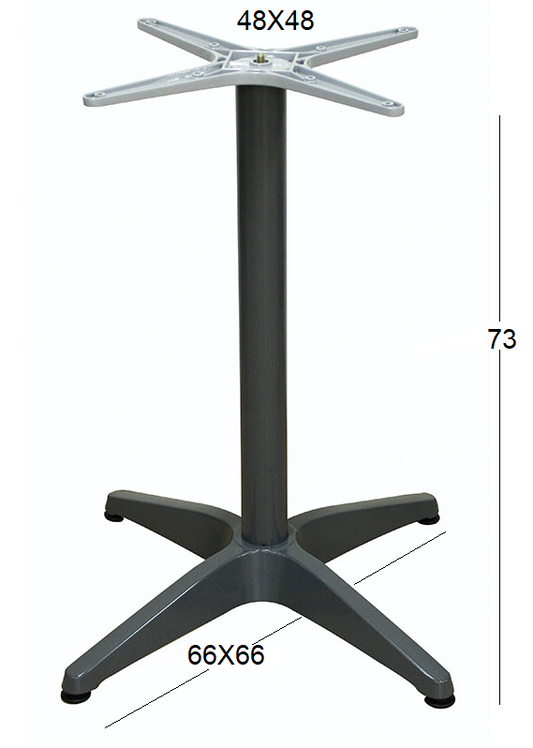 RINA 4ΝΥΧΗ (Σ/Ρ) DARK GREY ΒΑΣΗ ΑΛΟΥΜΙΝΙΟΥ ΜΕ ΡΕΓ/ΡΟΥΣ 66x66x73