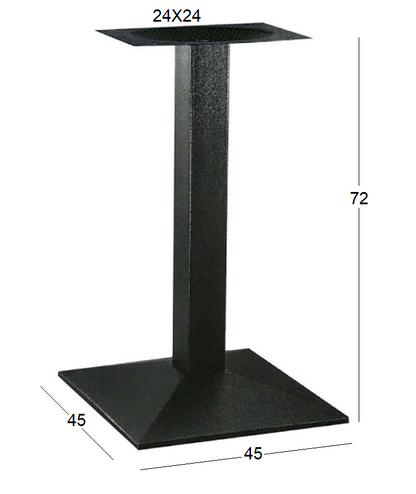 LIMA (F/R) METAL BASE WITH ADJUSTERS BLACK 45x45x72
