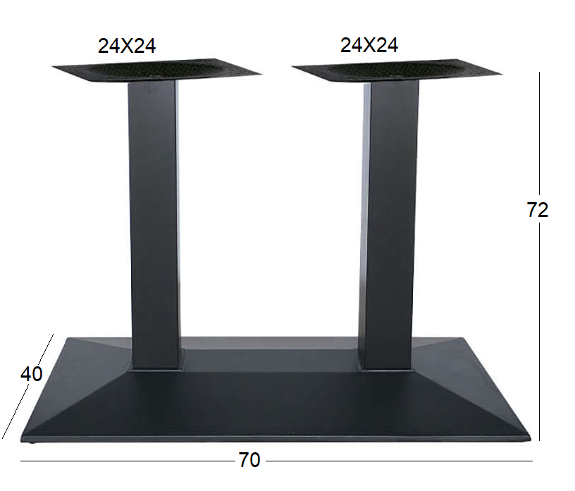 LIMA (P/R) LONG METAL BASE WITH REGULATORS BLACK 70x40x72