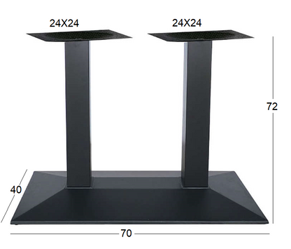LIMA (P/R) LONG METAL BASE WITH REGULATORS BLACK 70x40x72