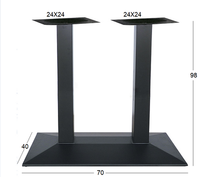 MEDIUM HEIGHT LIMA (B/W) LONG/NARROW METAL BASE WITH ADJUSTERS BLACK 70x40x98