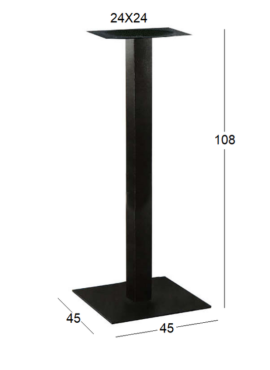 FLAT ΨΗΛΗ (Π) ΒΑΣΗ ΜΕΤΑΛΛΙΚΗ ΜΑΥΡΗ 45x45x108