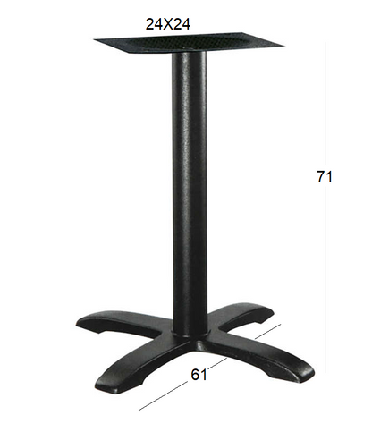 ASTOR 4-LEG (F/R) CAST IRON BASE WITH ADJUSTERS BLACK 61x61x71