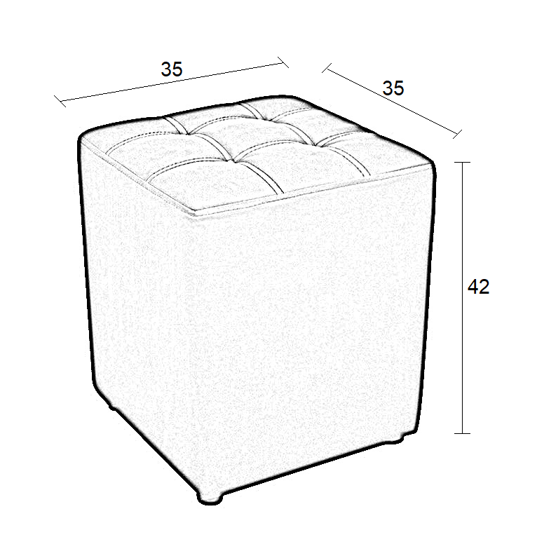 CUBE WHITE PU ΣΚΑΜΠΟ 35x35x42