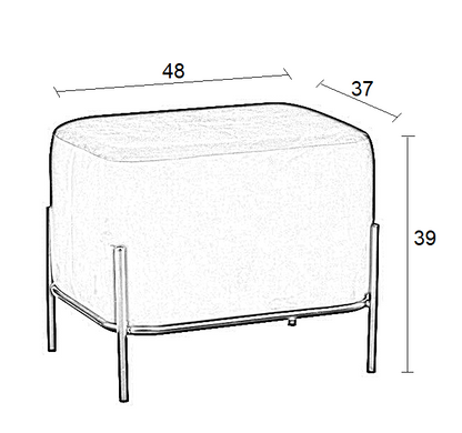 BELLA/L STOOL BLACK VELVET FABRIC 48x37x39