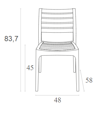 ARES CHAIR BLACK POLYPROPYLENE 48x58x83.7