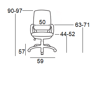 A1180B ΜΑΥΡΟ/ΓΚΡΙ MESH ΠΟΛ/ΝΑ ΓΡΑΦΕΙΟΥ 59Χ57Χ44-90/52-97εκ.