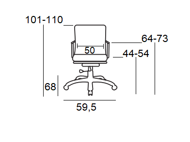 A3650 ΜΑΥΡΗ ΠΟΛΥΘΡΟΝΑ ΓΡΑΦΕΙΟΥ 59.5x68x44-101/54-110